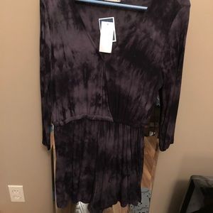 Black and gray tye dye romper